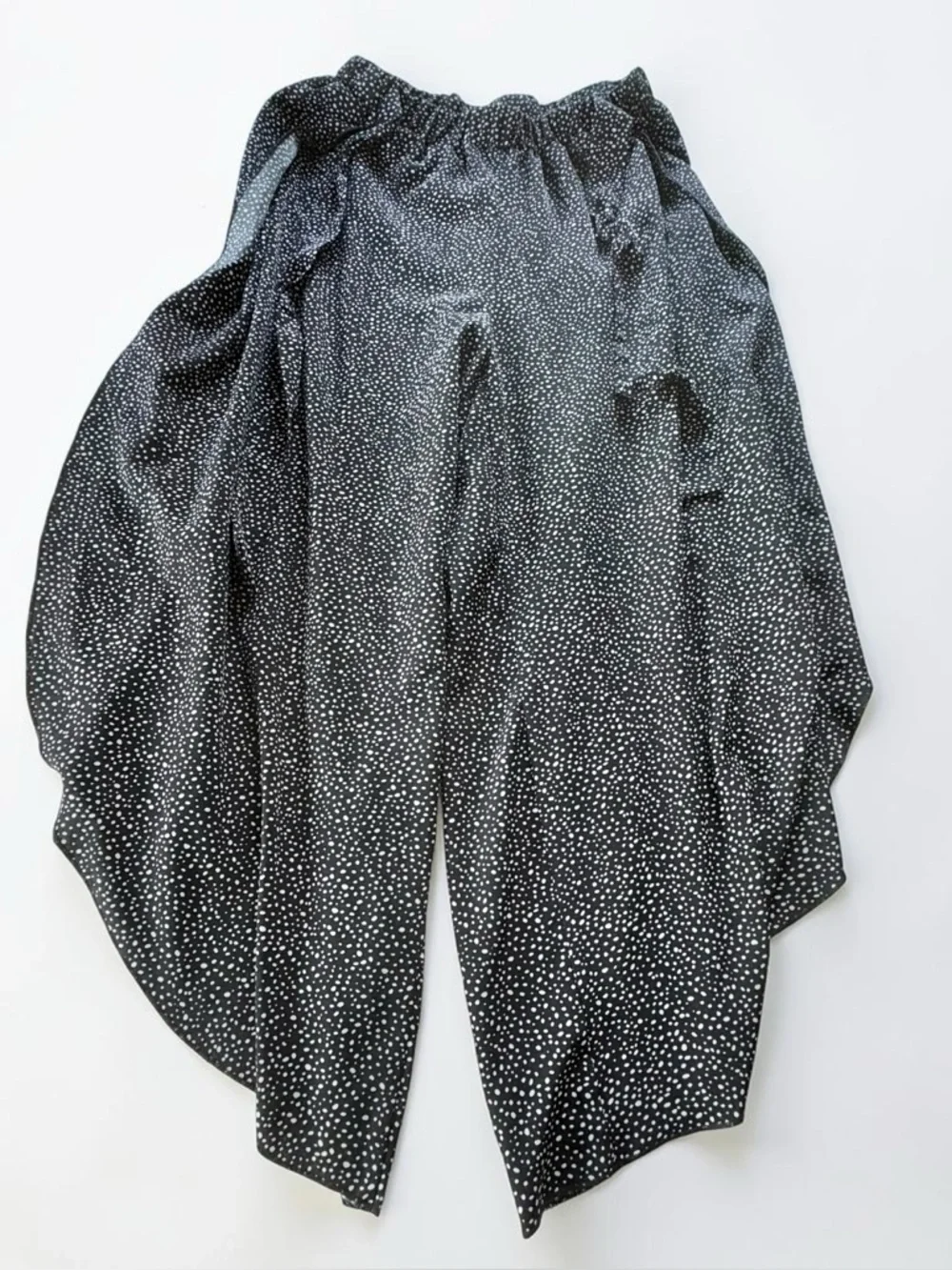 SHEIN Curve 0XL High Slit Speckled Wide Leg Pants Faux Maxi Skirt Tie Waist Boho - Picture 5 of 15